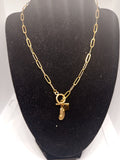 Collier plume doré