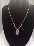 Collier hibou argenté