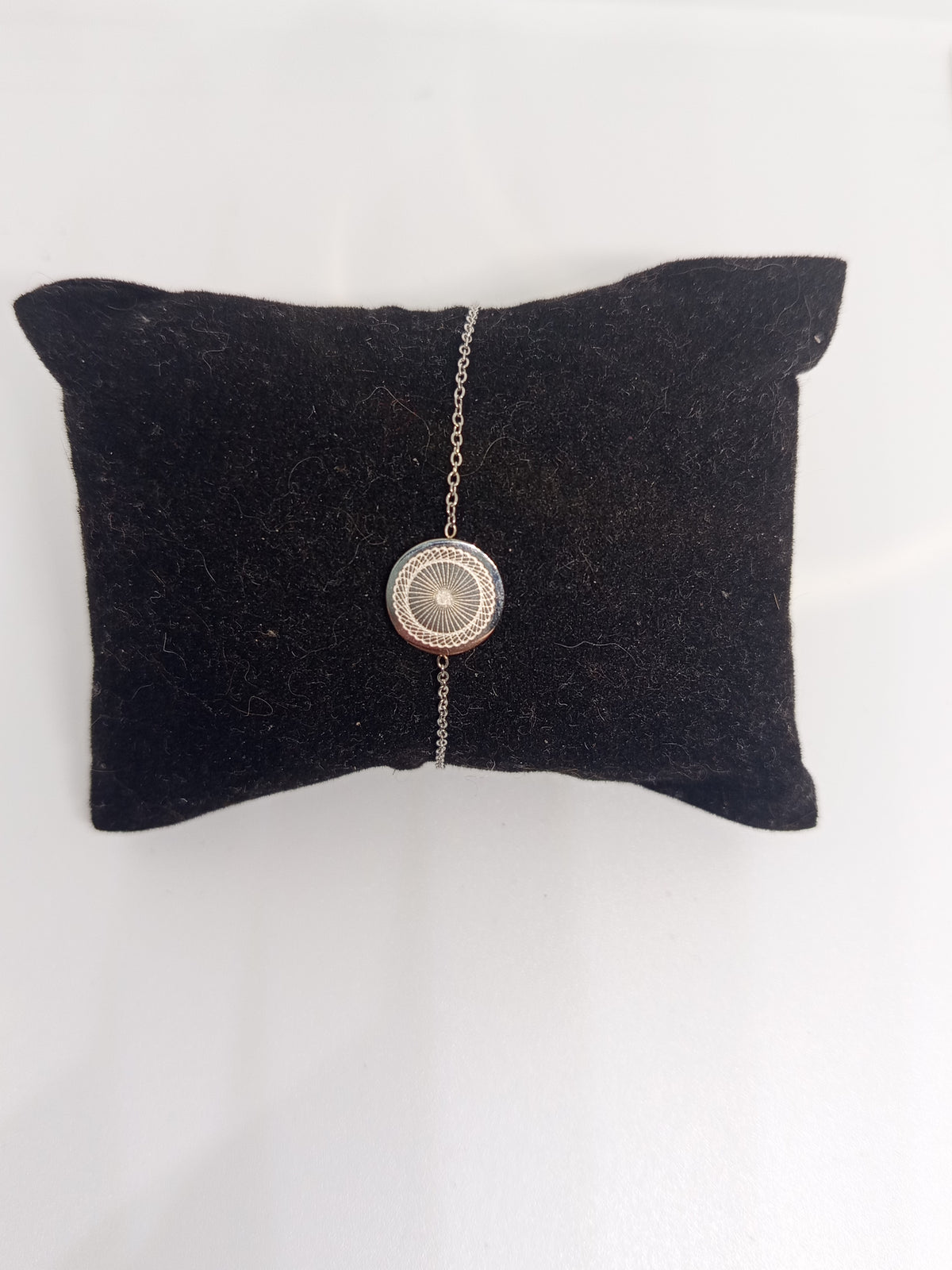 Bracelet rosace argenté