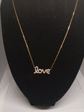 Collier doré Love strass